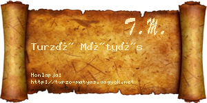 Turzó Mátyás névjegykártya